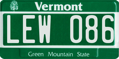 VT license plate LEW086