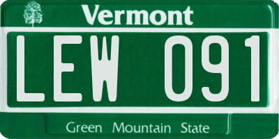 VT license plate LEW091