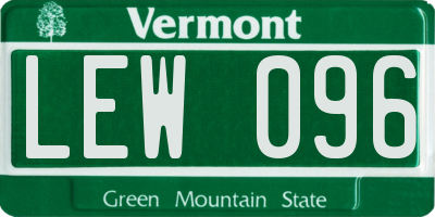 VT license plate LEW096