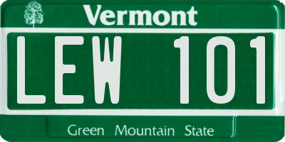 VT license plate LEW101