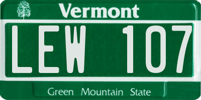 VT license plate LEW107