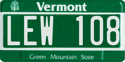VT license plate LEW108