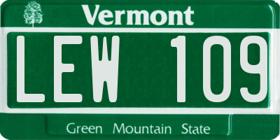 VT license plate LEW109