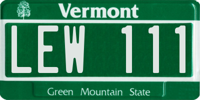 VT license plate LEW111
