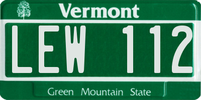 VT license plate LEW112