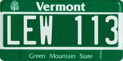 VT license plate LEW113