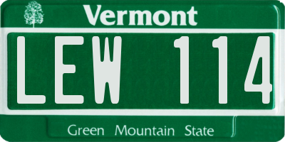 VT license plate LEW114
