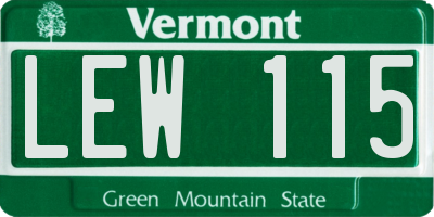 VT license plate LEW115