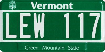VT license plate LEW117
