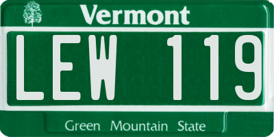 VT license plate LEW119