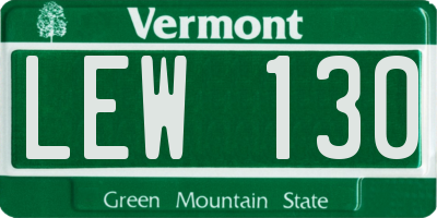 VT license plate LEW130