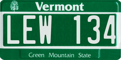 VT license plate LEW134