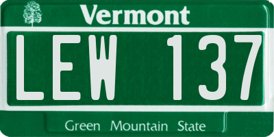 VT license plate LEW137