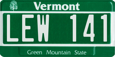VT license plate LEW141