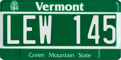 VT license plate LEW145