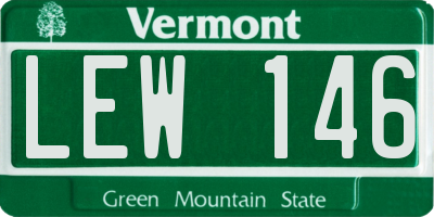 VT license plate LEW146