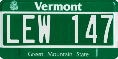 VT license plate LEW147