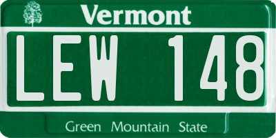 VT license plate LEW148