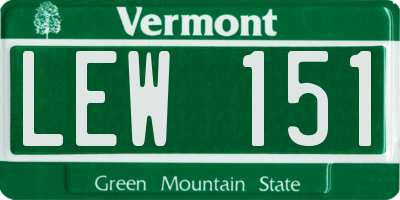 VT license plate LEW151