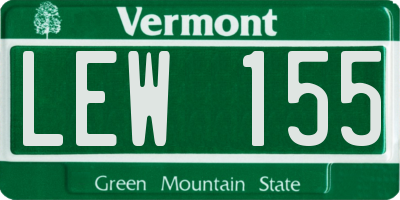 VT license plate LEW155