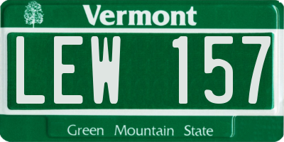 VT license plate LEW157