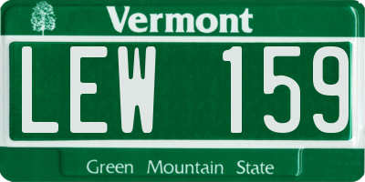 VT license plate LEW159