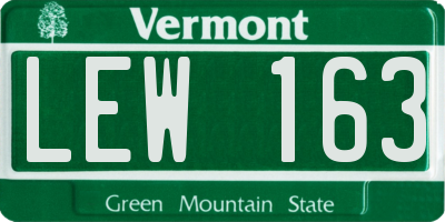 VT license plate LEW163