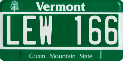 VT license plate LEW166