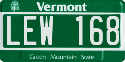 VT license plate LEW168