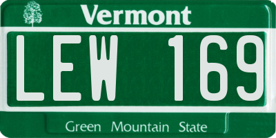 VT license plate LEW169