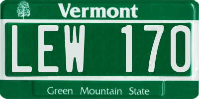 VT license plate LEW170