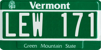 VT license plate LEW171