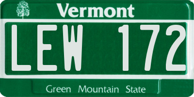 VT license plate LEW172