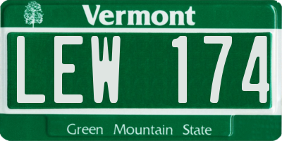 VT license plate LEW174