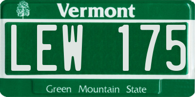 VT license plate LEW175