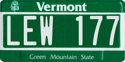 VT license plate LEW177