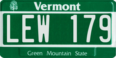 VT license plate LEW179