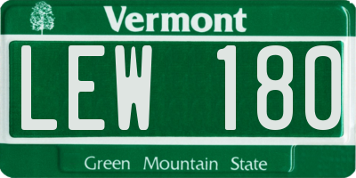 VT license plate LEW180