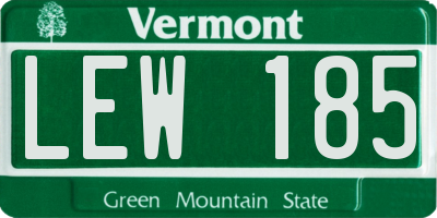 VT license plate LEW185