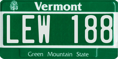 VT license plate LEW188