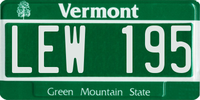 VT license plate LEW195