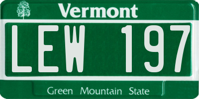 VT license plate LEW197