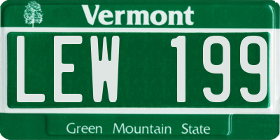 VT license plate LEW199