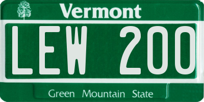 VT license plate LEW200