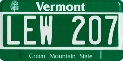 VT license plate LEW207