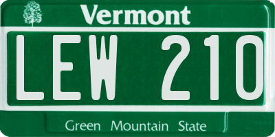 VT license plate LEW210