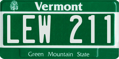 VT license plate LEW211