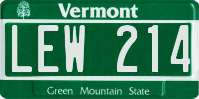 VT license plate LEW214