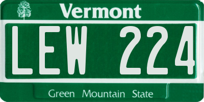 VT license plate LEW224