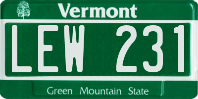 VT license plate LEW231